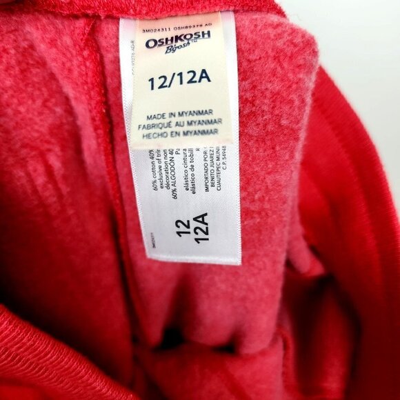 OshKosh B'gosh Relaxed Fit Pull-On Joggers Red Big Boys Size 12 - Picture 7 of 8
